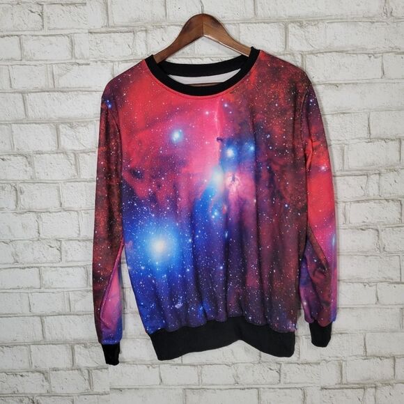 Cute galaxy printed crew lightweight sweatshirt - Picture 5 of 9